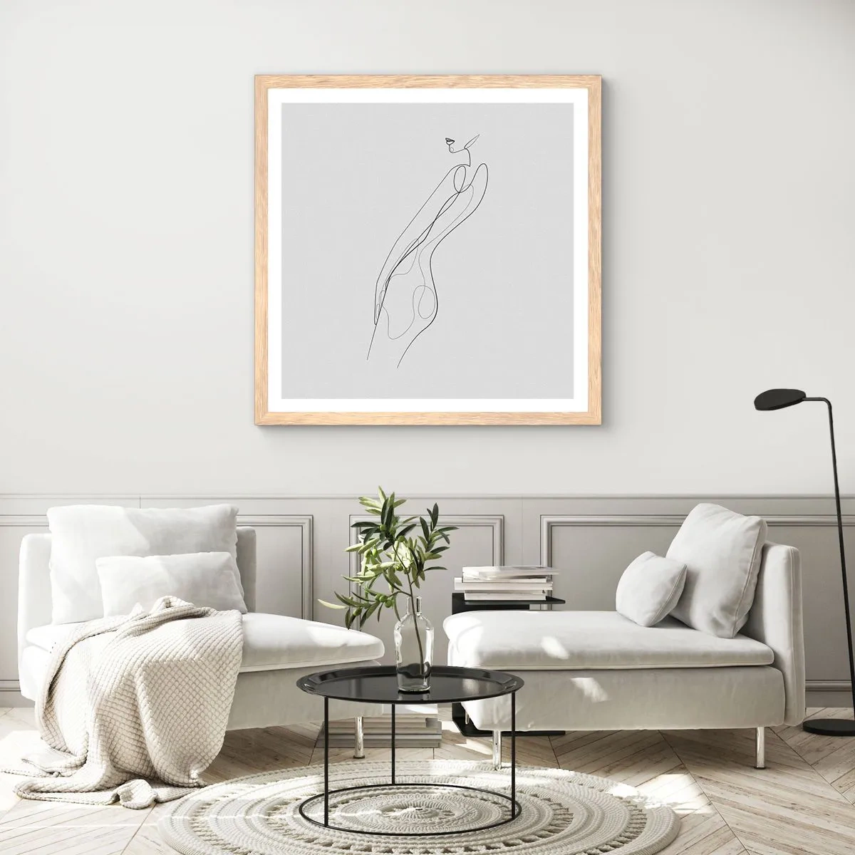 Plakat i ramme af lyst egetræ - Næppe et løfte - 40x40 cm