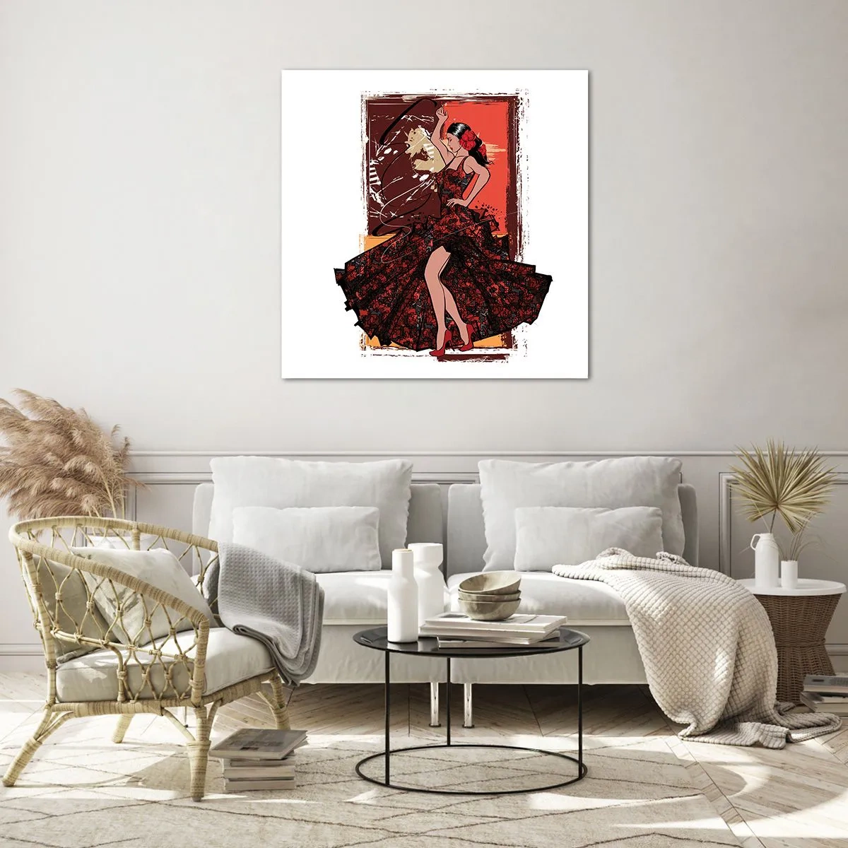 Billede på glas - I hjertets rytme - 70x70 cm