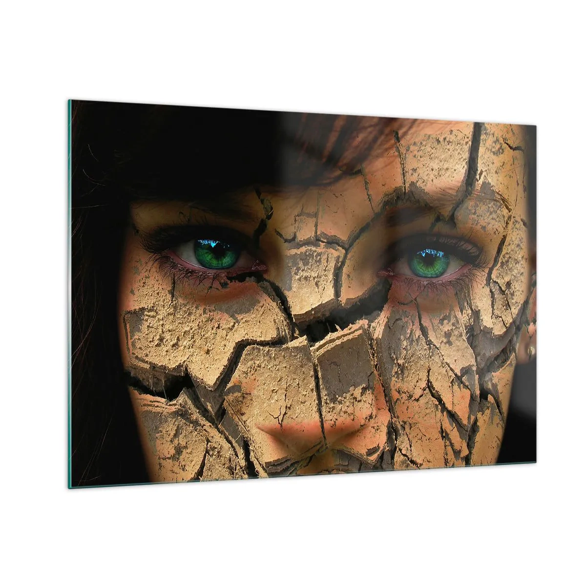 Billede på glas - Glæde og rædsel på samme tid - 100x70 cm