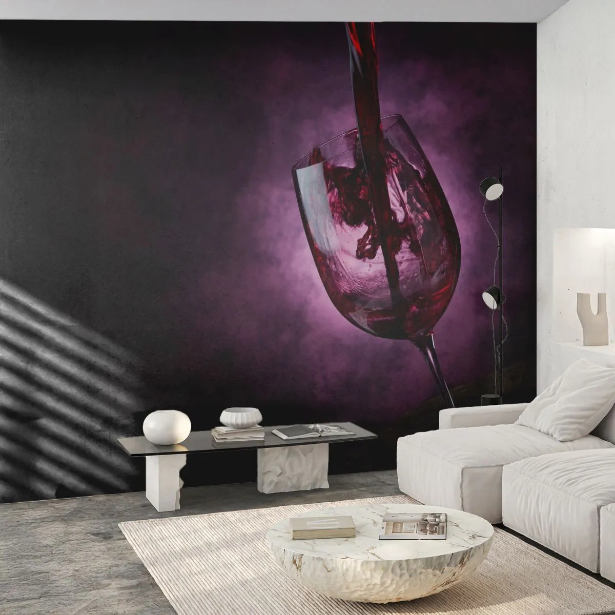 Fototapet Premium Canvas - Skarlagen? Carmin? Nej, rubin. - Glas, rødvin, Stykke - 250x175 cm