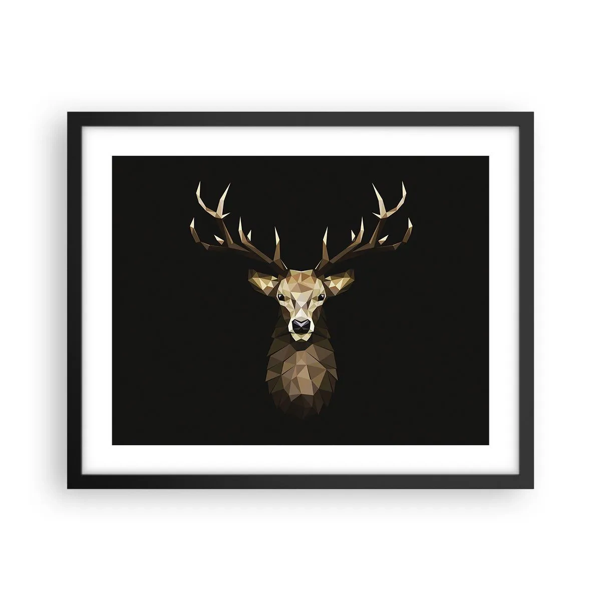 Plakat i sort ramme - Kubistisk hjort - 50x40 cm