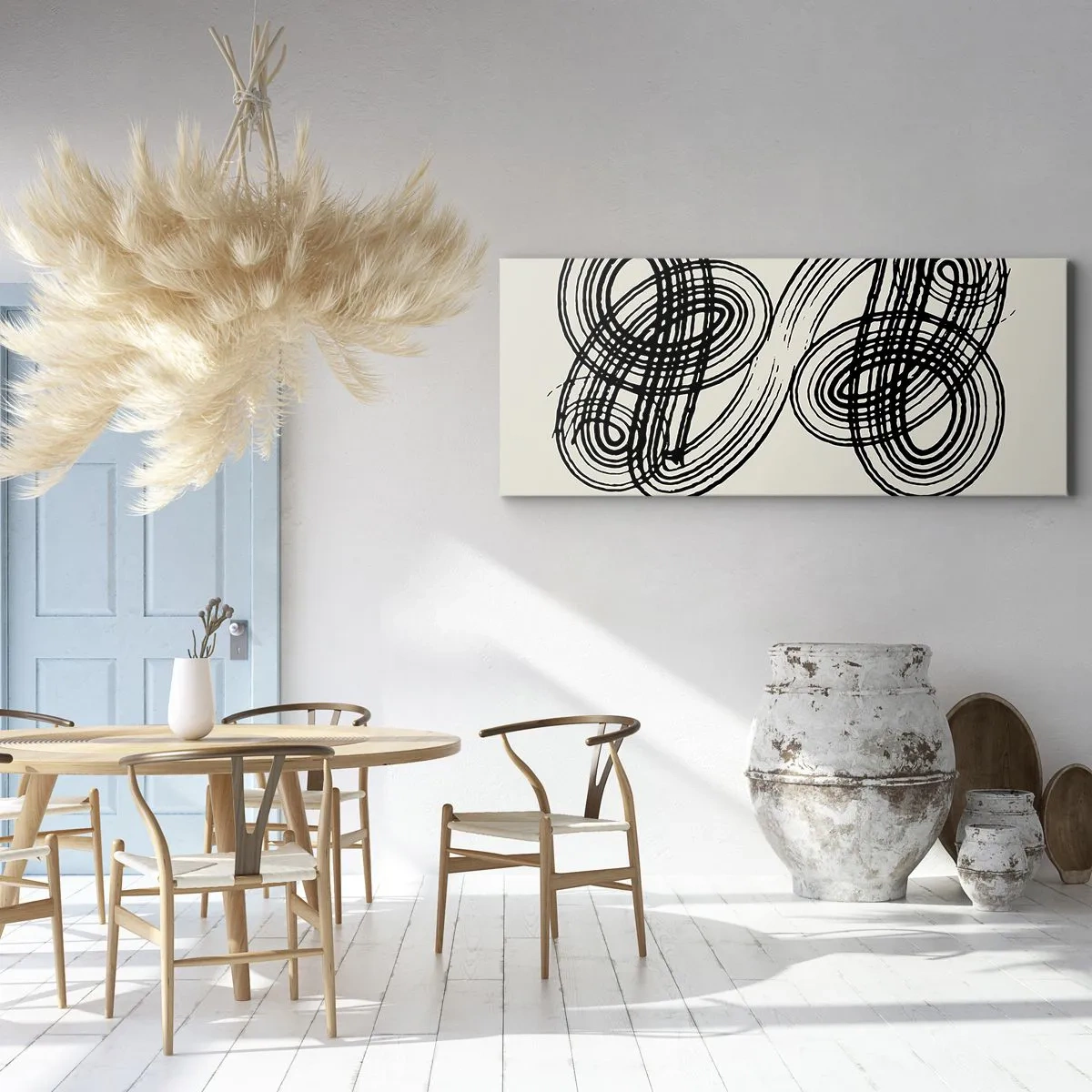 Lærredstryk - Billede på lærred - Det kom ud spontant - 160x50 cm