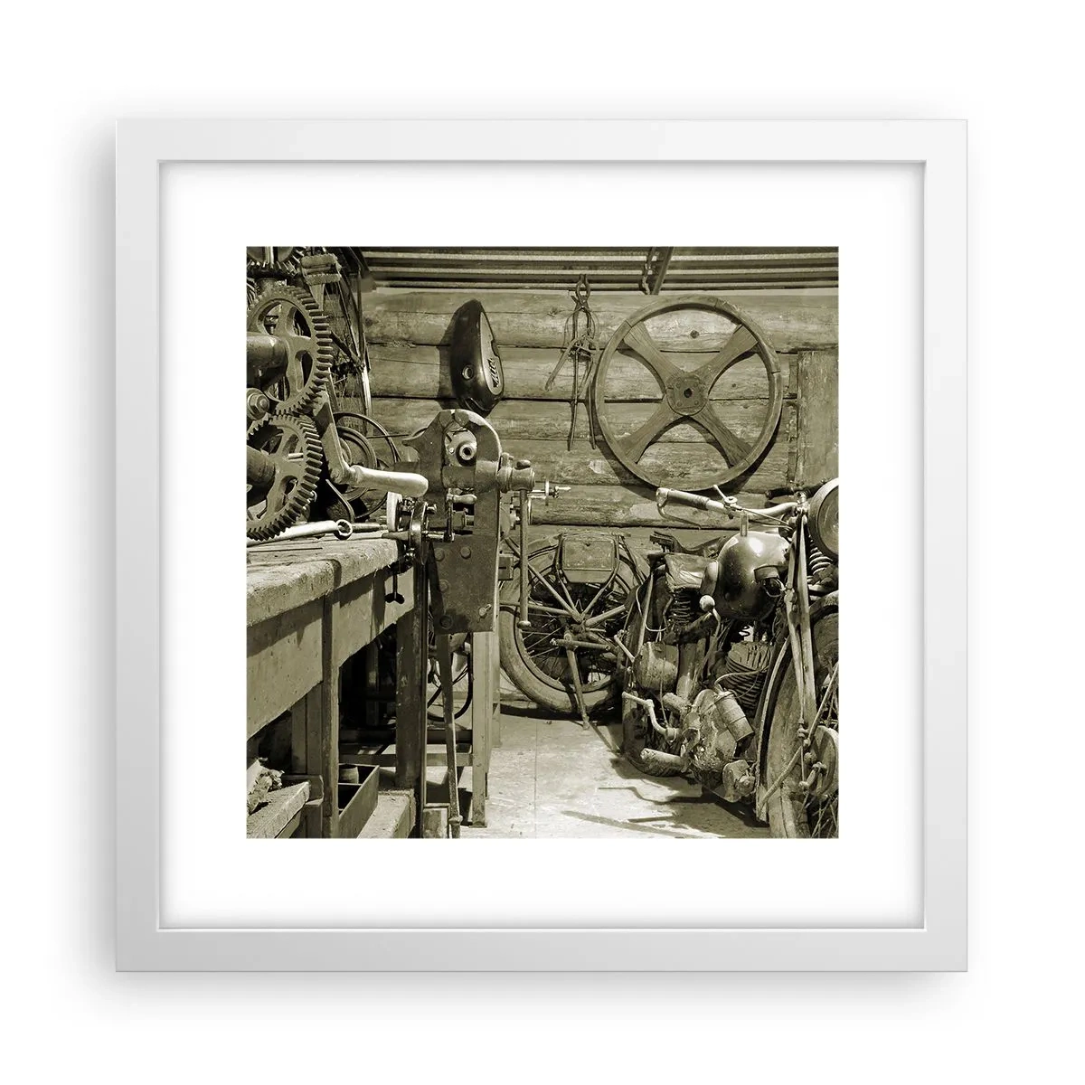 Plakat i hvid ramme - I onkel Wladeks skur - 30x30 cm