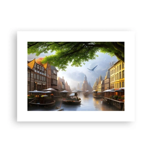Plakat - Hollandsk bybillede - 40x30 cm