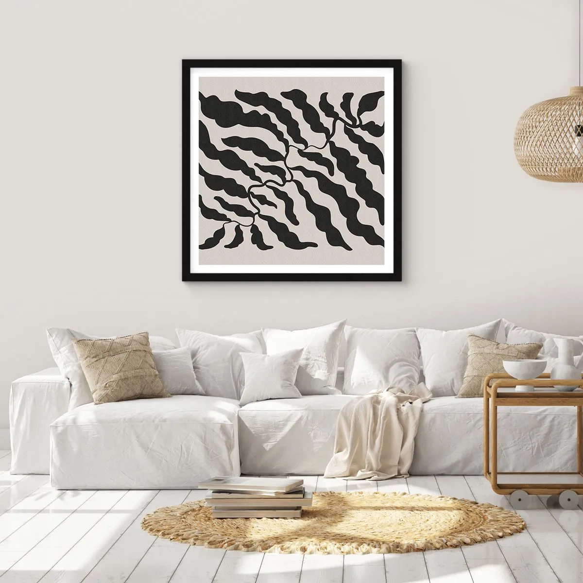 Plakat i sort ramme - En firkants natur - 40x40 cm