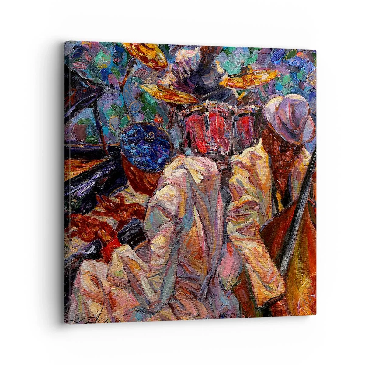 Lærredstryk - Billede på lærred - I én rytme - 30x30 cm