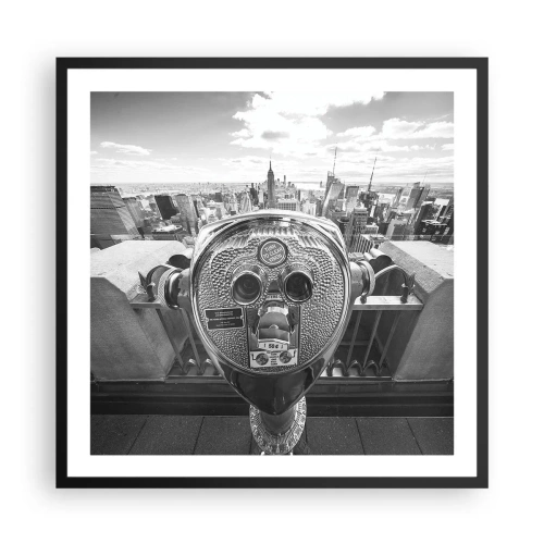 Plakat i sort ramme - Byen over byer - 60x60 cm