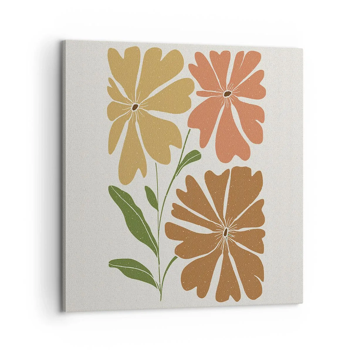 Lærredstryk - Billede på lærred - Natur og geometri - 60x60 cm