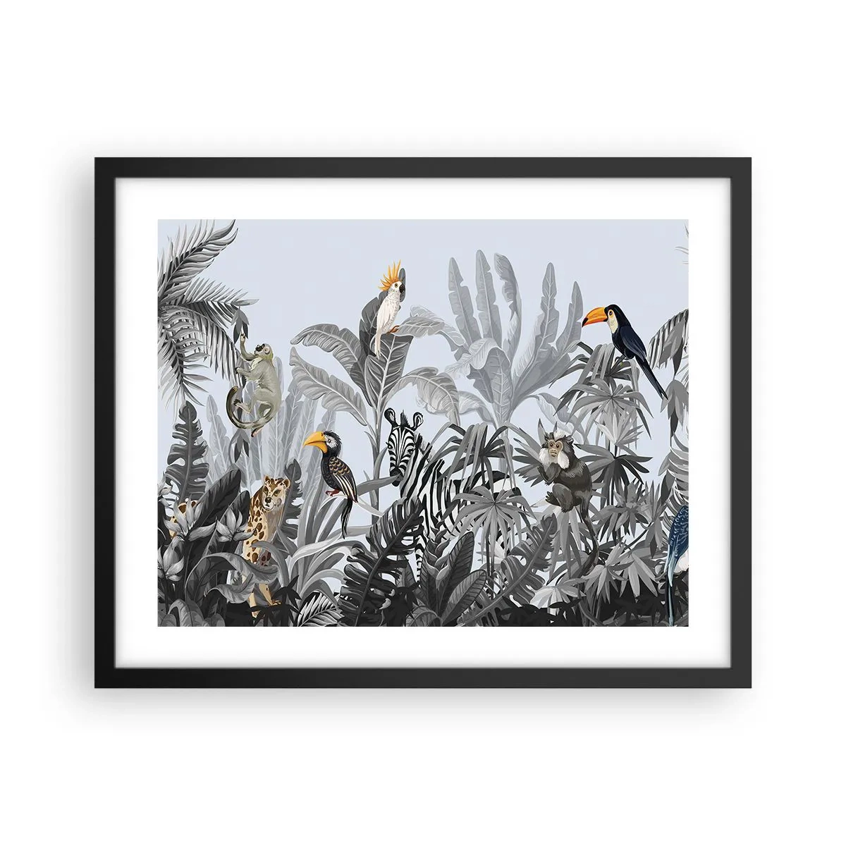 Plakat i sort ramme - En afrikansk fabel - 50x40 cm