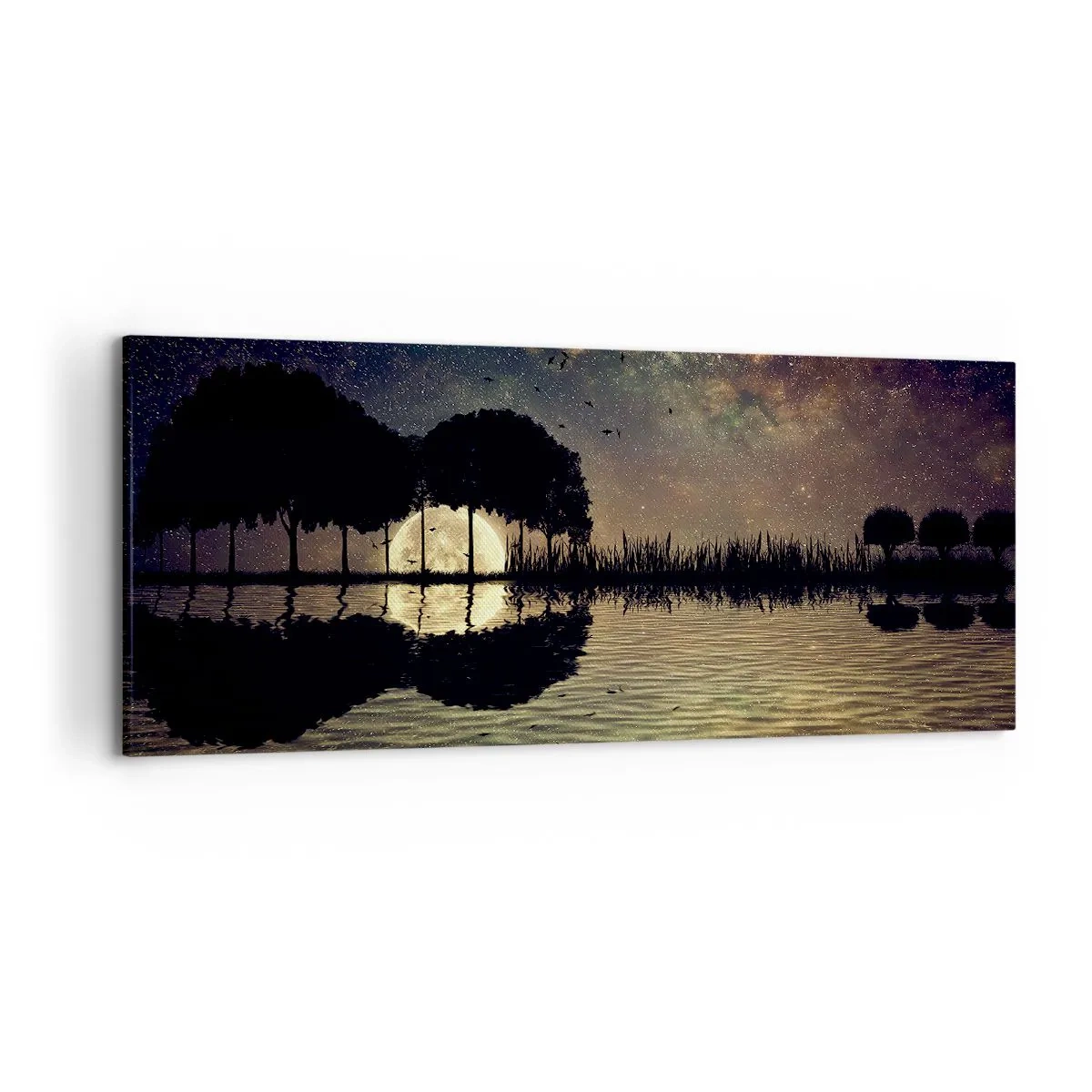 Lærredstryk - Billede på lærred - En nat på kanten af verden - 120x50 cm