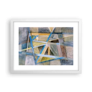Plakat i hvid ramme - Lige eller skråt? - 40x30 cm