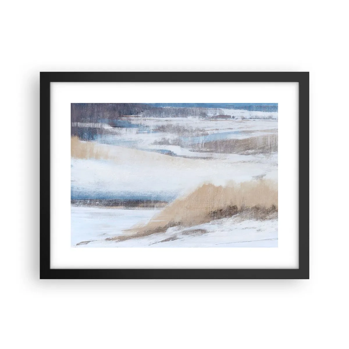 Plakat i sort ramme - Vinterkomposition - 40x30 cm
