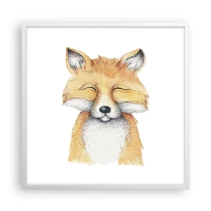 Plakat i hvid ramme - Rævehumor - 60x60 cm