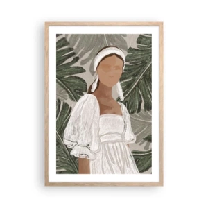 Plakat i ramme af lyst egetræ - Eksotisk portræt - 50x70 cm