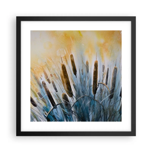 Plakat i sort ramme - Vandets kulde, solens varme - 40x40 cm