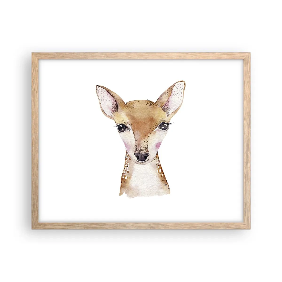 Plakat i ramme af lyst egetræ - Uskyldighedens natur - 50x40 cm