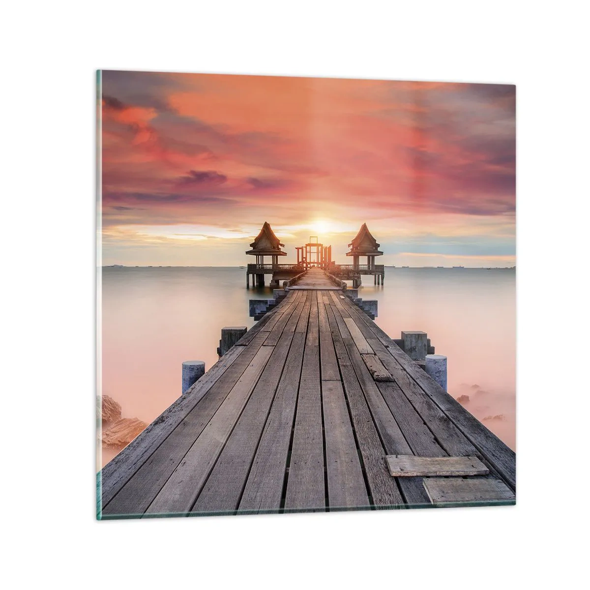 Billede på glas - Fra vest til øst - 60x60 cm