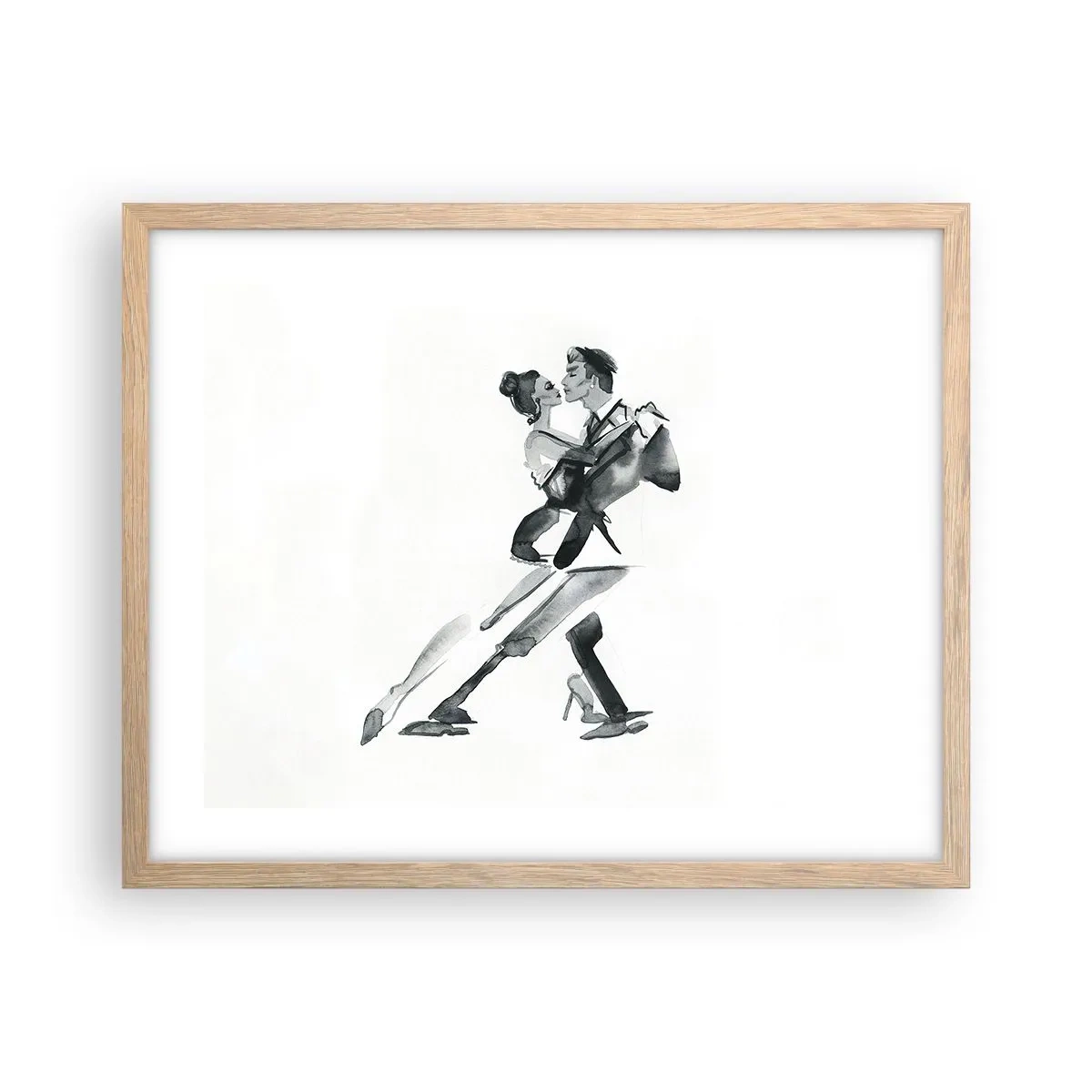 Plakat i ramme af lyst egetræ - I én rytme - 50x40 cm