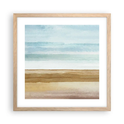 Plakat i ramme af lyst egetræ - Trøst - 40x40 cm