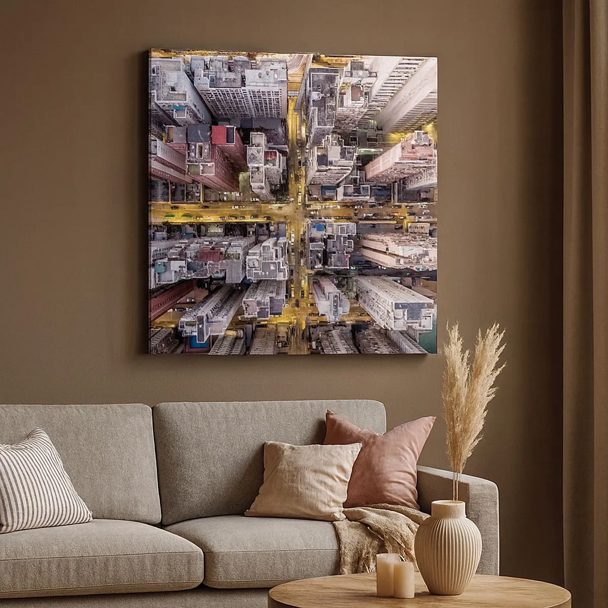 Lærredstryk - Billede på lærred - Hilsner fra Hong Kong - 30x30 cm