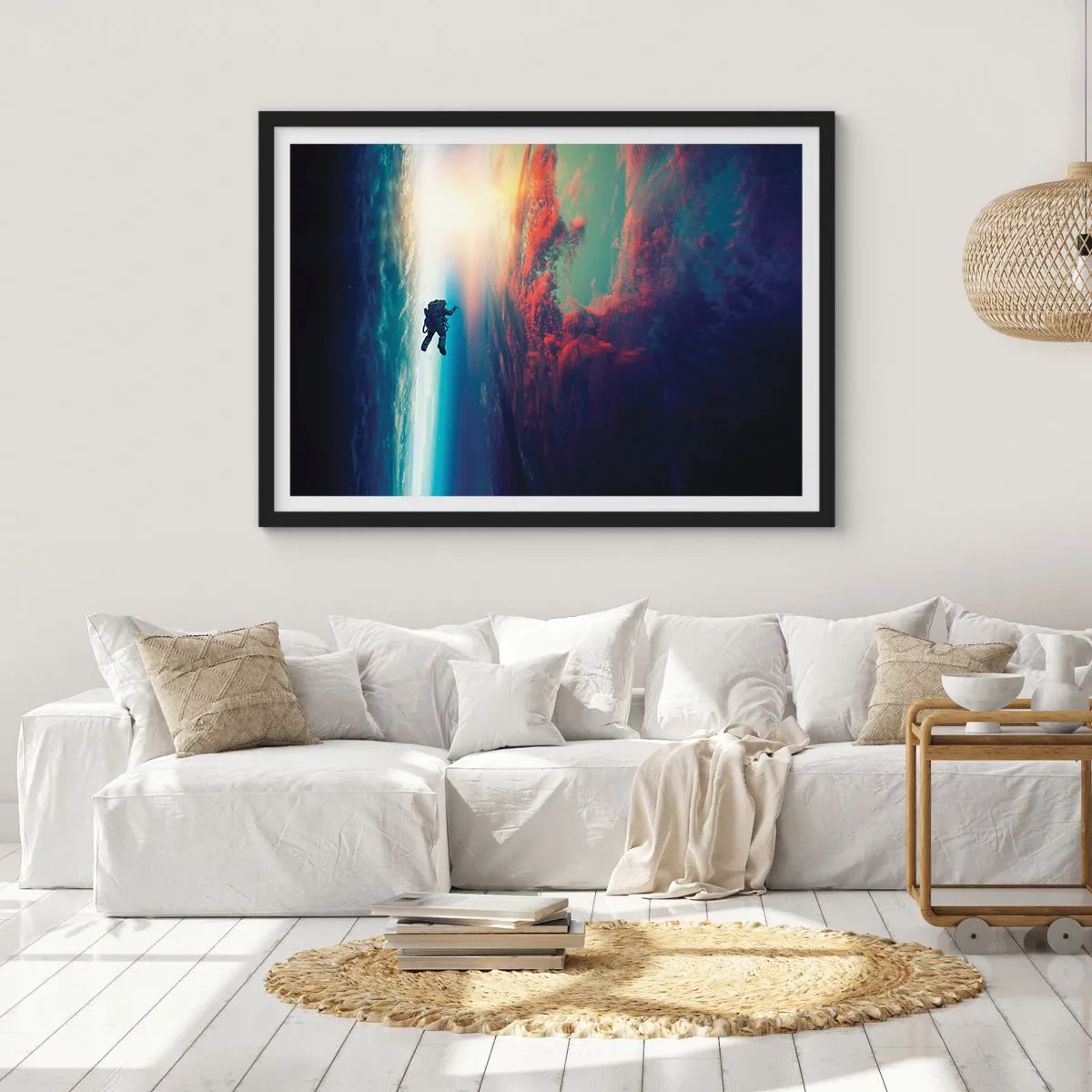 Plakat i sort ramme - Over for universet - 40x30 cm