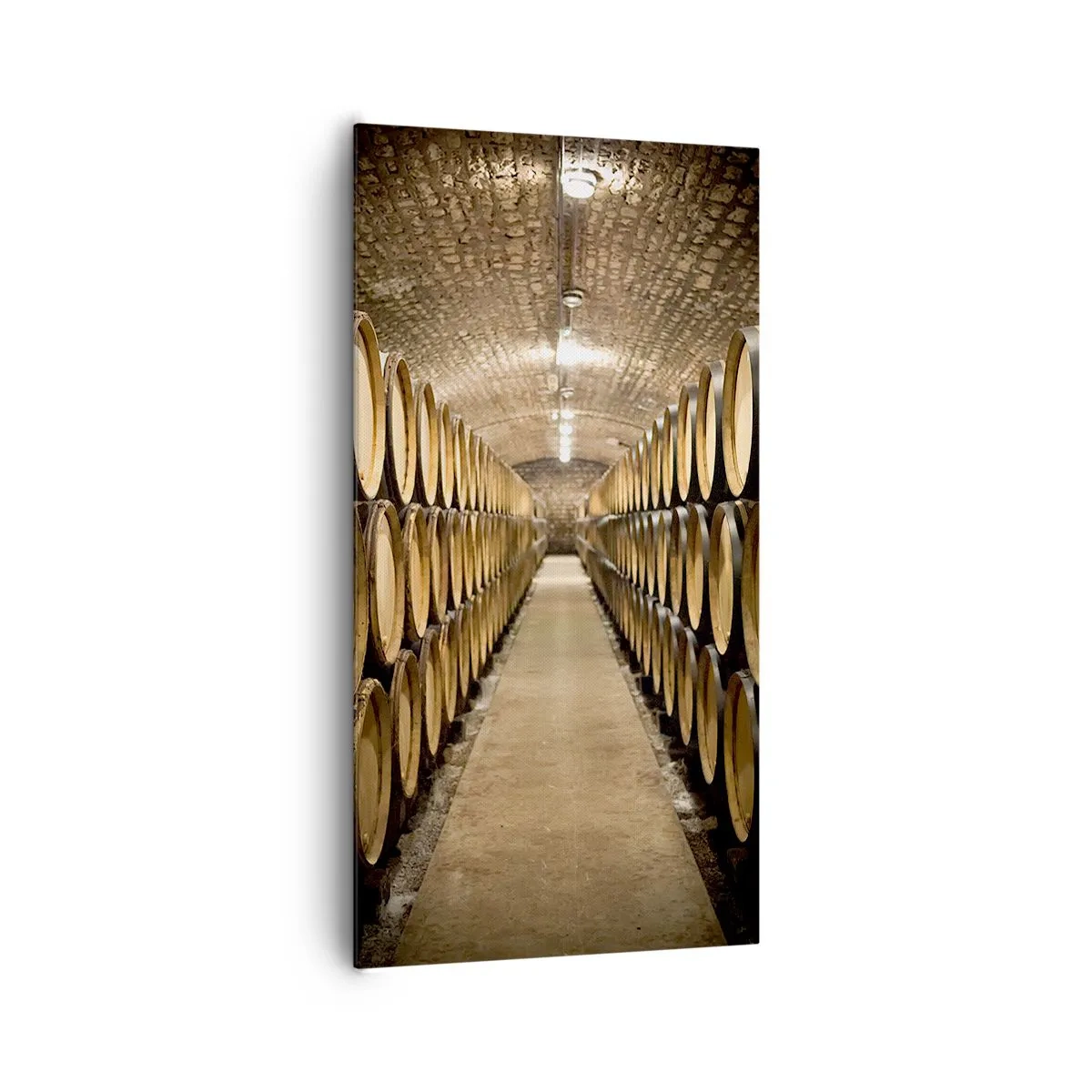 Lærredstryk - Billede på lærred - I en murstenskælder - 65x120 cm