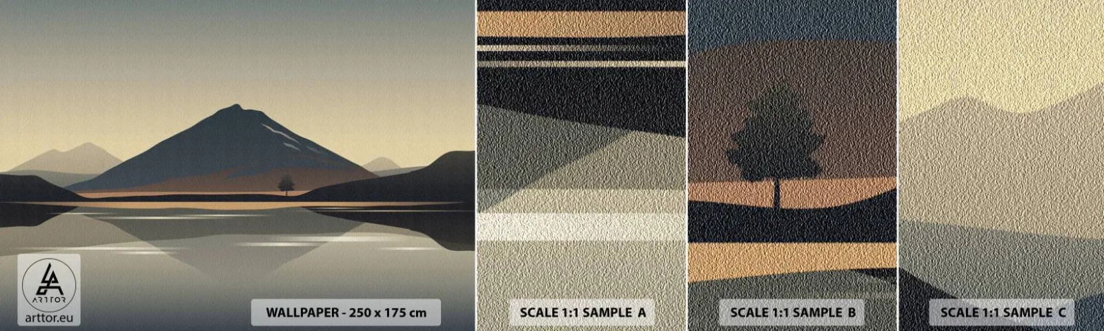 Fototapet Prøve Standard Eco - Spejlrefleksion - Isbjerg, Stykke, Landskab - 100x30 cm