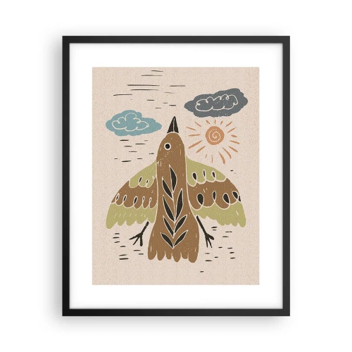 Plakat i sort ramme - Glædelig flugt - 40x50 cm