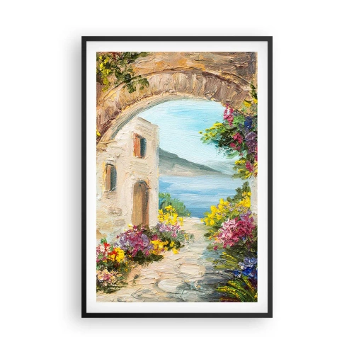 Plakat i sort ramme - Charmen af kystlandskabet - 61x91 cm