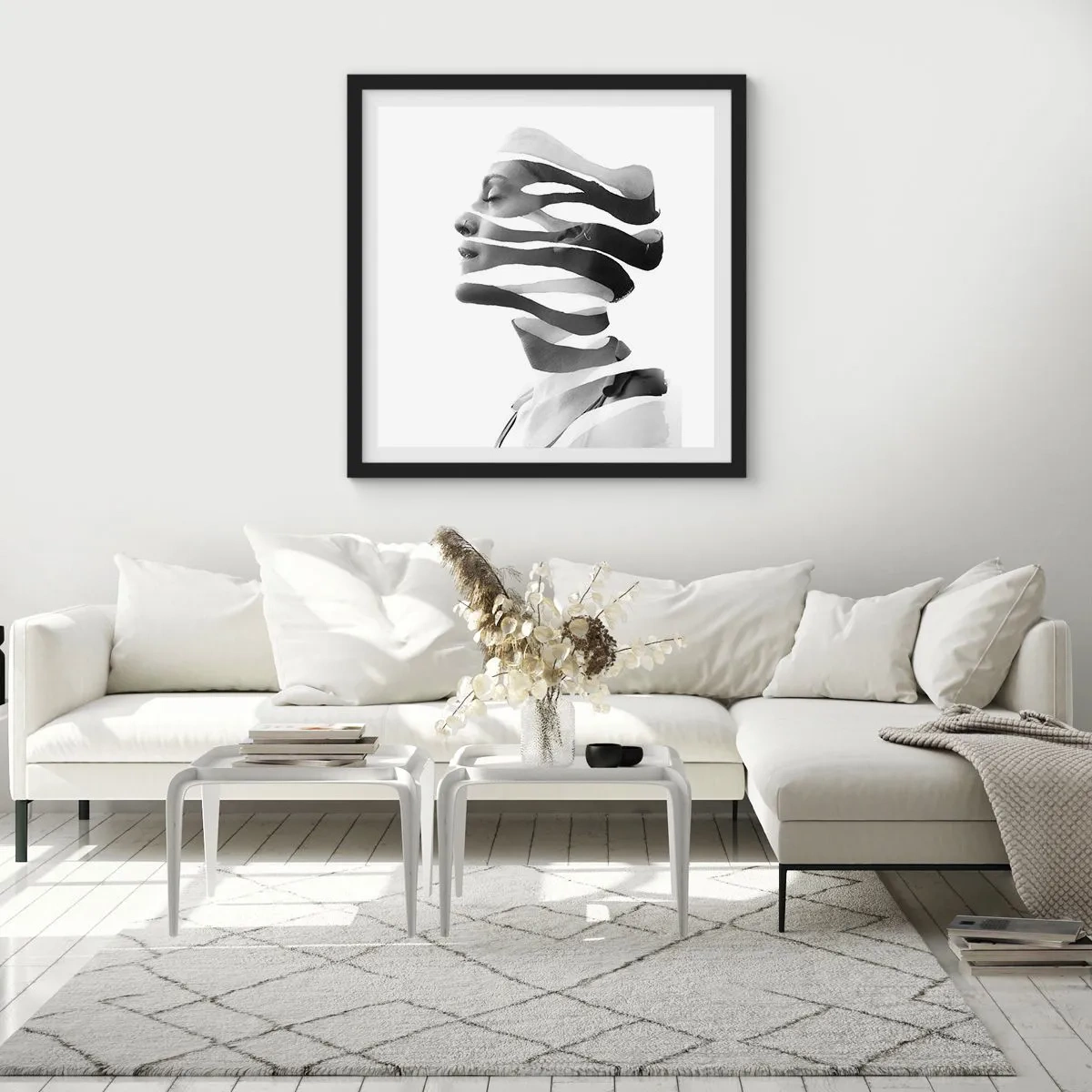 Plakat i sort ramme - Et surrealistisk portræt - 60x60 cm
