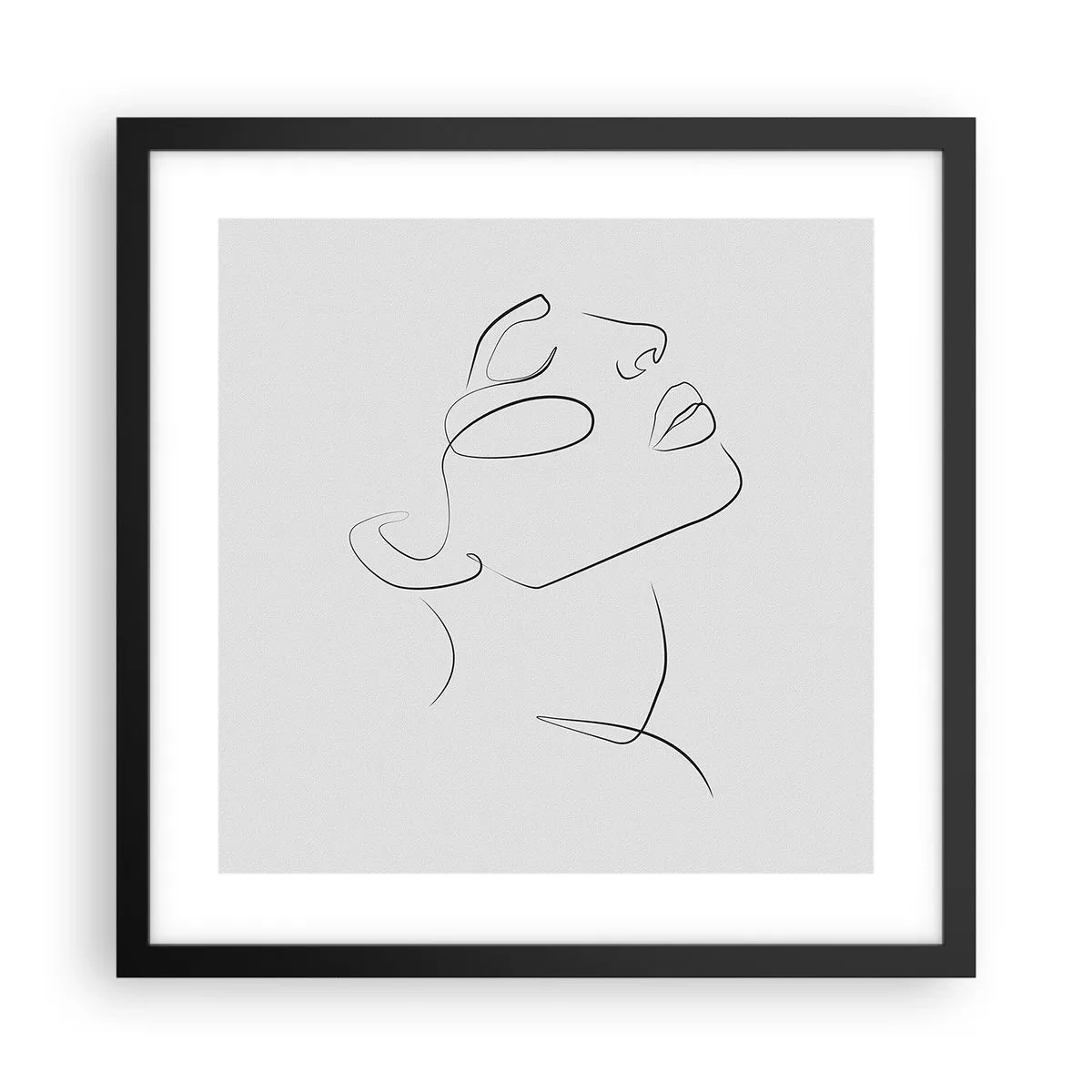 Plakat i sort ramme - En drømmes slyngninger - 40x40 cm