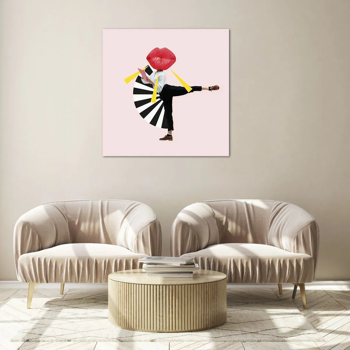 Billede på glas - Surrealistisk popkunst - 70x70 cm