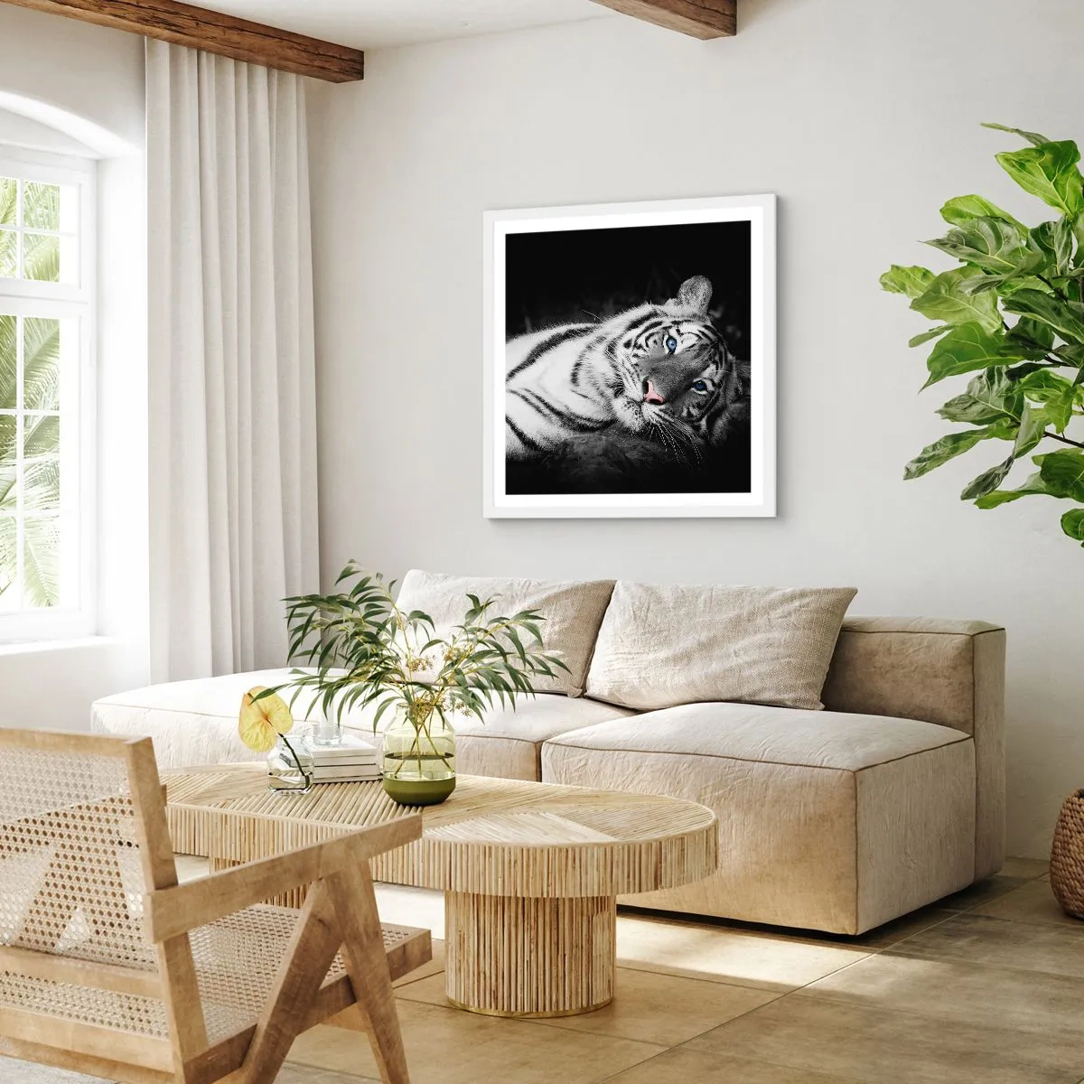 Plakat i hvid ramme - Vildskab og fred - 30x30 cm