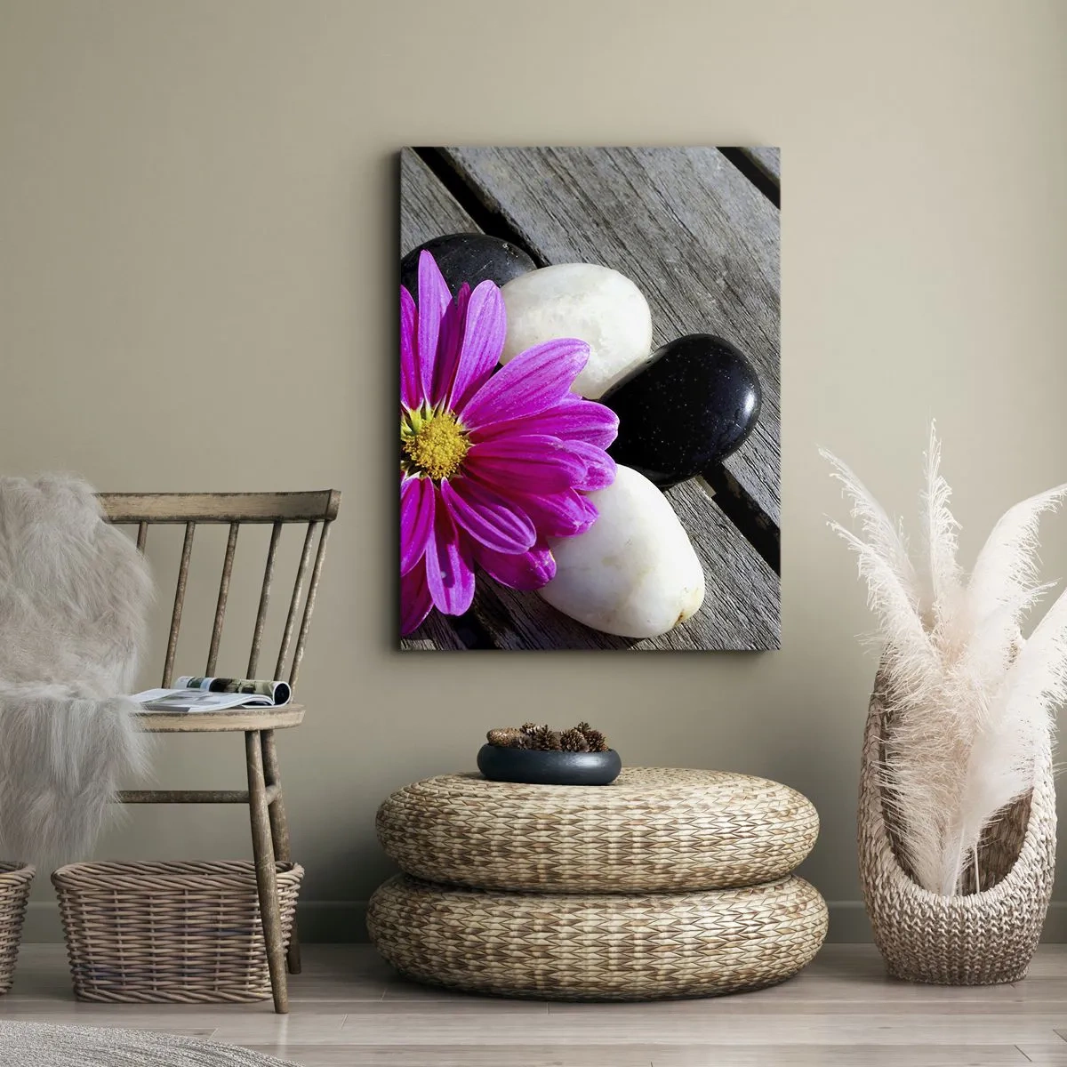 Lærredstryk - Billede på lærred - Hvil på molen - 50x70 cm