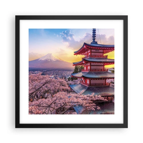 Plakat i sort ramme - Essensen af ​​den japanske ånd - 40x40 cm