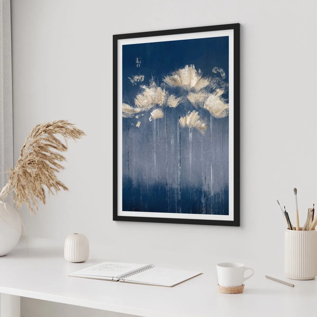 Plakat i sort ramme - Som kronblade i vinden - 70x100 cm