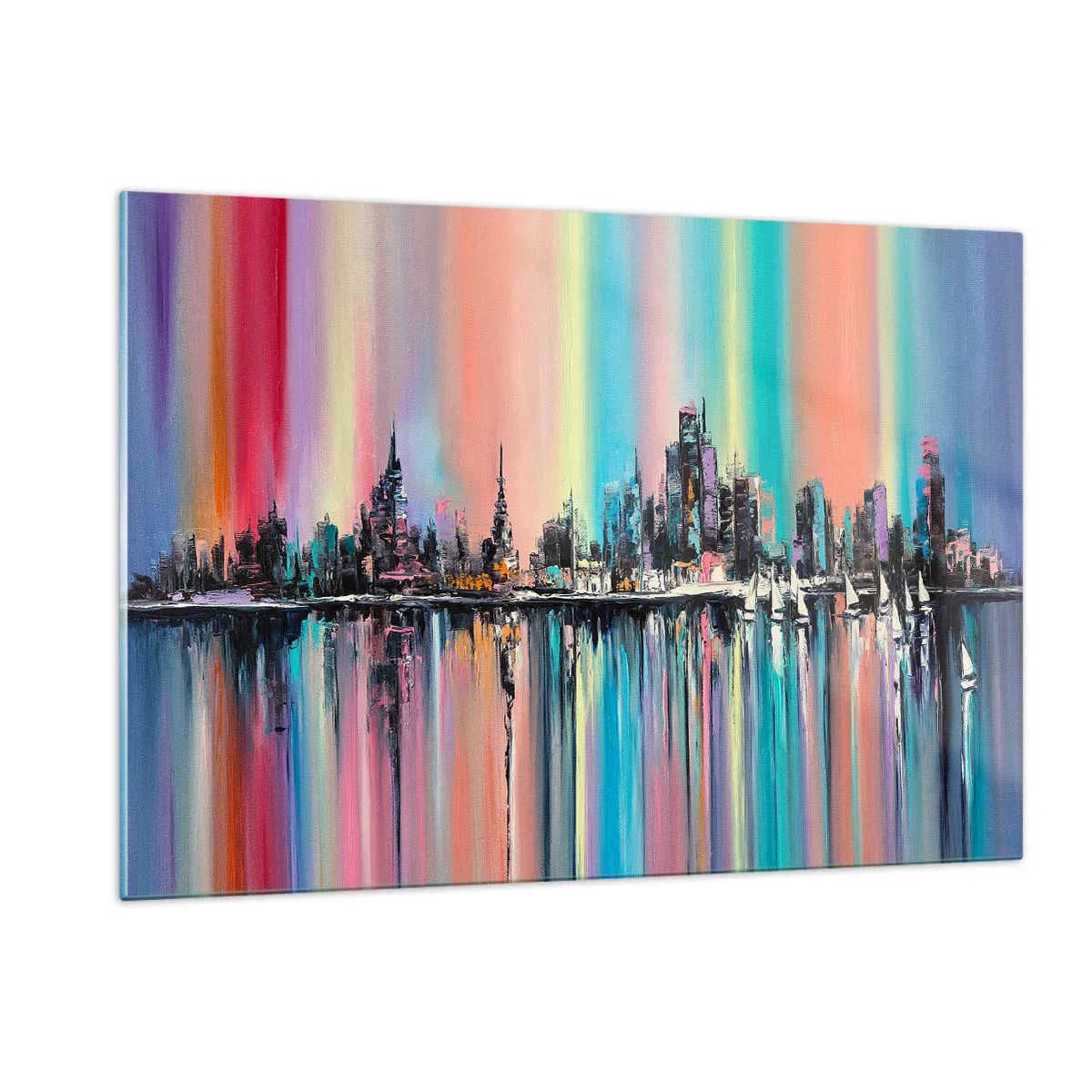 Billede på glas - Skinne nattens lys - 120x80 cm