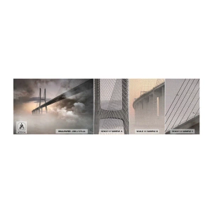 Prøve Fototapet Premium Canvas - På en flod, der ikke eksisterer - Landskab, Bro, Arkitektur - 100x30 cm