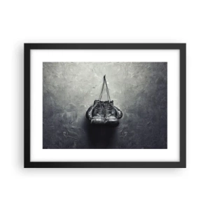Plakat i sort ramme - En tid med kamp og en tid med fred - 40x30 cm