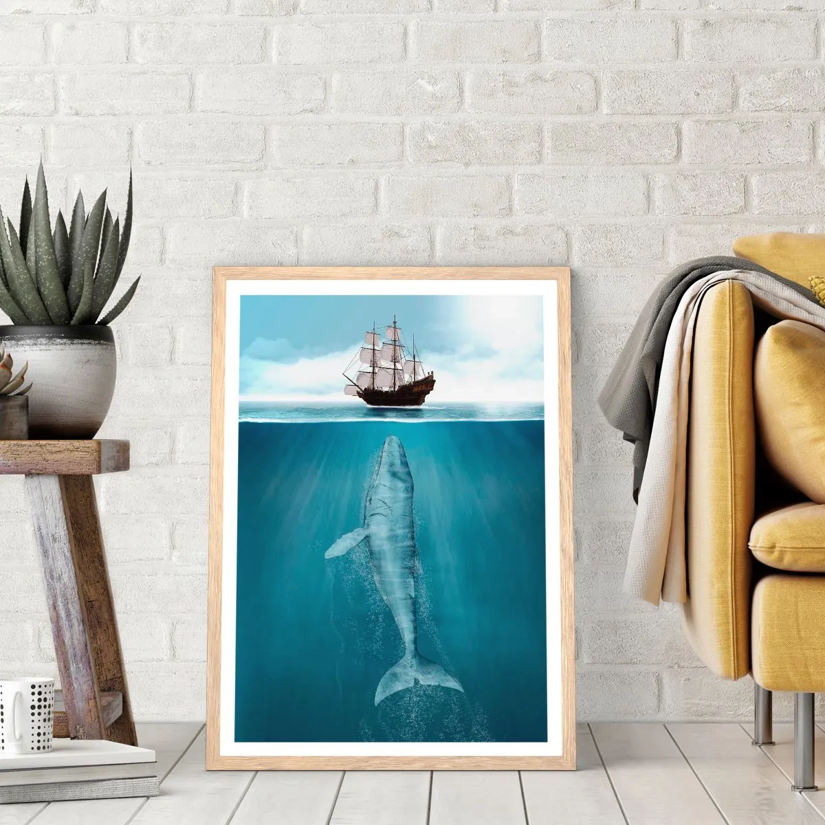 Plakat i ramme af lyst egetræ - Bedre ikke at vide - 70x100 cm