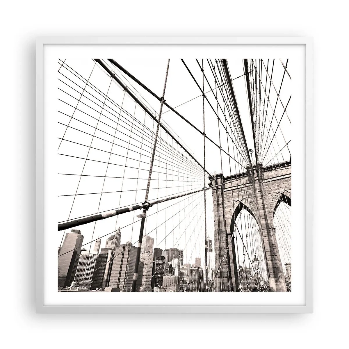 Plakat i hvid ramme - Katedralen i New York - 60x60 cm