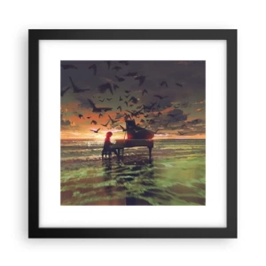 Plakat i sort ramme - Koncert for klaver og bølger - 30x30 cm