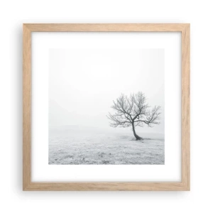 Plakat i ramme af lyst egetræ - Mod intetheden - 30x30 cm