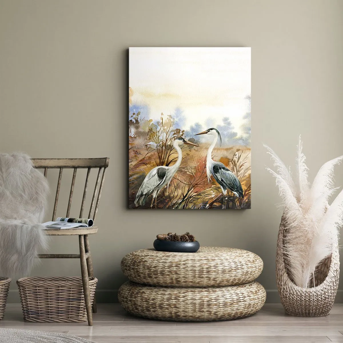 Lærredstryk - Billede på lærred - Hvor skal vi hen om efteråret? - 65x120 cm