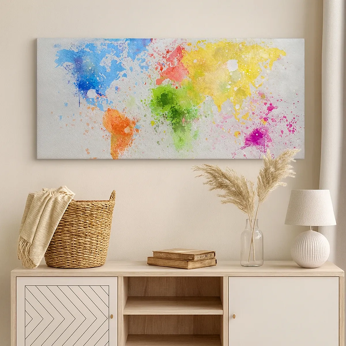 Lærredstryk - Billede på lærred - Alle verdens farver - 30x30 cm