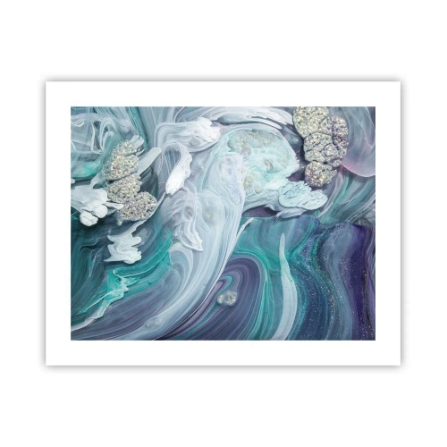 Plakat - Strømme af blå - 50x40 cm