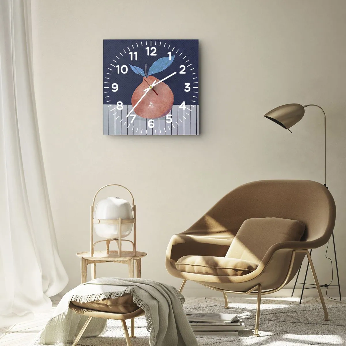 Vægur, Uret - Konveksitet og plan - 40x40 cm