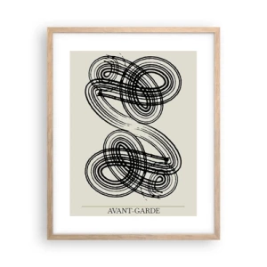 Plakat i ramme af lyst egetræ - Det kom ud spontant - 40x50 cm