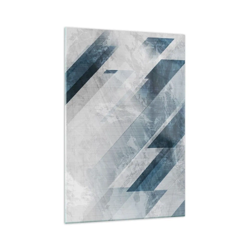 Billede på glas - Rumlig komposition - bevægelse af gråtoner - 70x100 cm