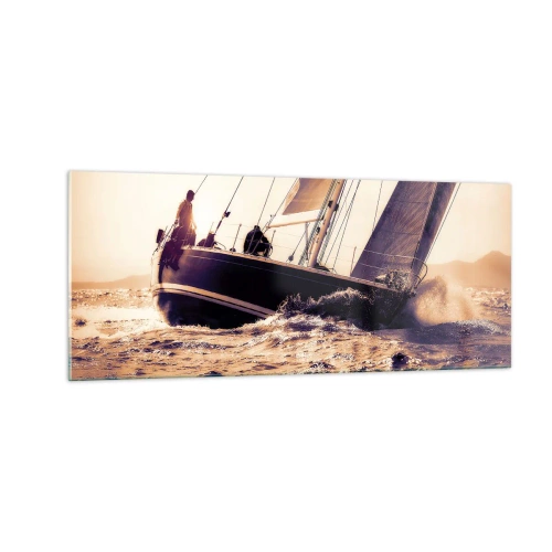 Billede på glas - Sejl, sømand - 100x40 cm